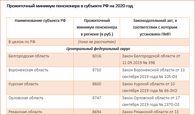 Прожиточный минимум на ребенка по годам